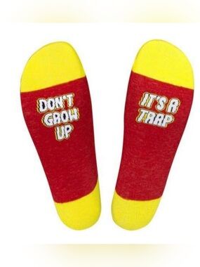 Don't Grow Up, It's a Trap Unisex Red and Yellow Crew Socks One Size